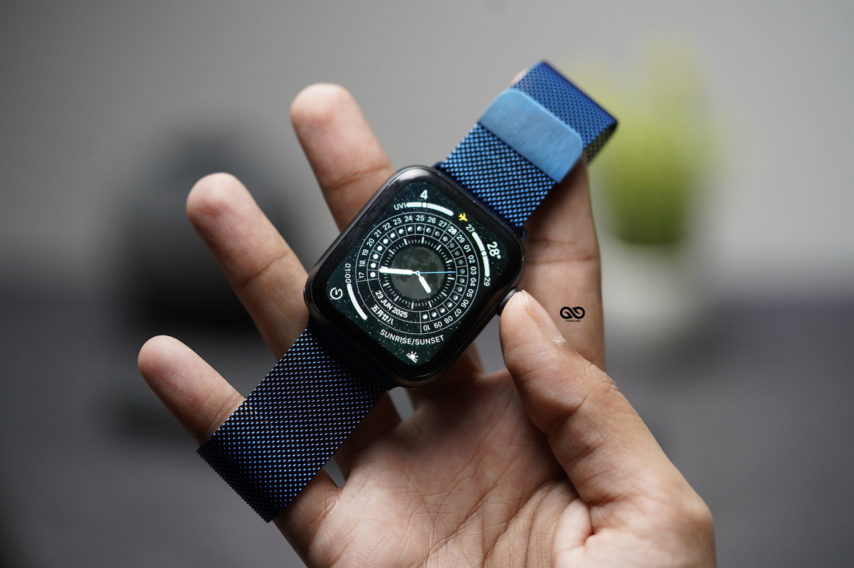 Milanese magnetic metal loop strap Blue for Apple Watch 44MM 45MM Series 4 5 6 7 8 9 SE SE 2 Gen 8 Milanese magnetic metal loop strap Blue for Apple Watch 44MM 45MM Series 4 5 6 7 8 9 SE SE 2 Gen - Image 8
