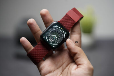 Milanese magnetic metal loop strap Red for Apple Watch 44MM 45MM Series 4 5 6 7 8 9 SE SE 2 Gen