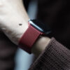 Milanese magnetic metal loop strap Red for Apple Watch 44MM 45MM Series 4 5 6 7 8 9 SE SE 2 Gen