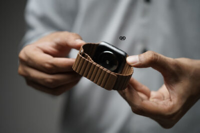 Saddle Brown Magnetic Leather Loop For Apple Watch 44MM 45MM 46MM Series 4 5 6 7 8 9 10 SE SE 2 Gen