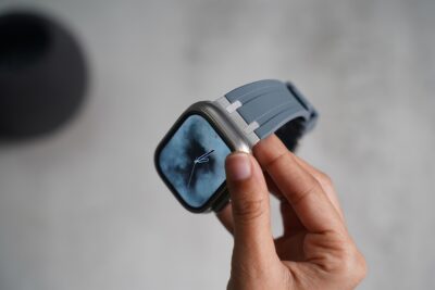 Lunar Grey Fluoro Rubber Strap With Titanium Buckle For Apple Watch 49 MM (Series Ultra/Ultra 2/Ultra 3)