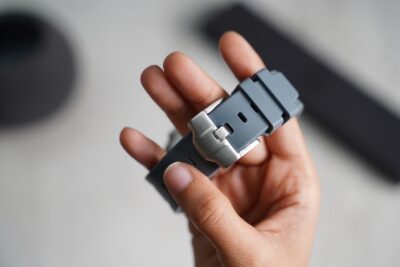 Lunar Grey Fluoro Rubber Strap With Titanium Buckle For Apple Watch 49 MM (Series Ultra/Ultra 2/Ultra 3)