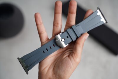 Lunar Grey Fluoro Rubber Strap With Titanium Buckle For Apple Watch 49 MM (Series Ultra/Ultra 2/Ultra 3)