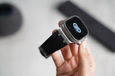 Black Fluoro Rubber Strap With Titanium Buckle For Apple Watch 49 MM (Series Ultra/Ultra 2/Ultra 3)