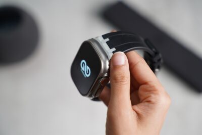 Black Fluoro Rubber Strap With Titanium Buckle For Apple Watch 49 MM (Series Ultra/Ultra 2/Ultra 3)