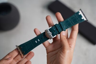 Croc Green Silicone Faux Leather Strap For Apple Watch 49 (Series Ultra/Ultra 2/Ultra 3)