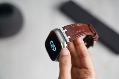 Wood brown Silicone Faux Leather Strap For Apple Watch 49 MM Series Ultra/Ultra 2/Ultra 3