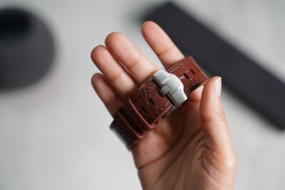 Wood brown Silicone Faux Leather Strap For Apple Watch 49 MM Series Ultra/Ultra 2/Ultra 3