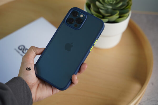 Blue Transparent Drop Proof Sleek Case for iPhone 12 Pro