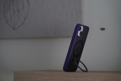 Deep Purple Alpha Magnetic Ring Case For iPhone 15 Plus