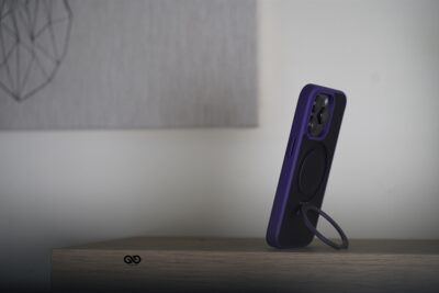 Deep Purple Alpha Magnetic Ring Case For iPhone 15 Plus