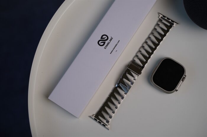 Silver Glossy Matte Link Strap For Apple Watch 44MM 45MM 46MM Series 4 5 6 7 8 9 10 11 (SE 2 3 Gen)