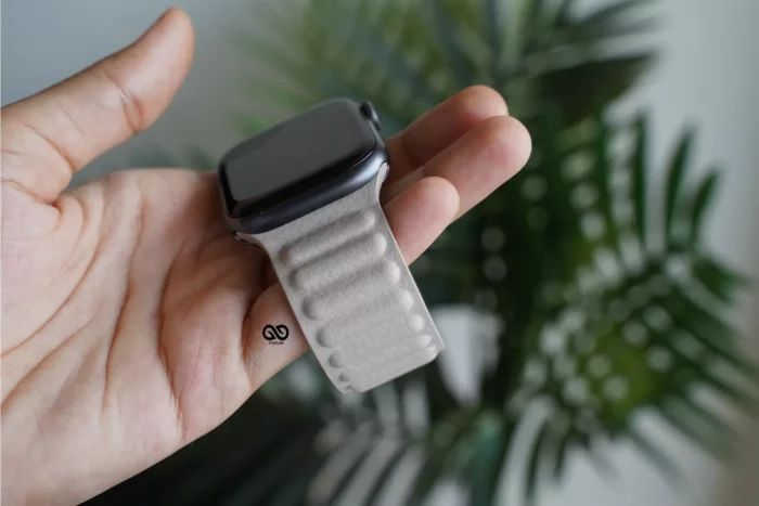 Soft Beige Latest Leather Magnetic Band for Apple Watch 42MM 41MM 40MM Series 4 5 6 7 8 9 10 SE SE 2 Gen