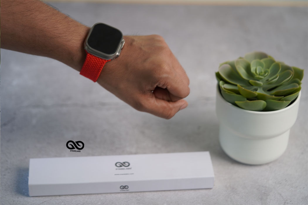 Pure Red Braided Solo Loop For Apple Watch 49 MM Series Ultra Ultra 2 Starelabs India