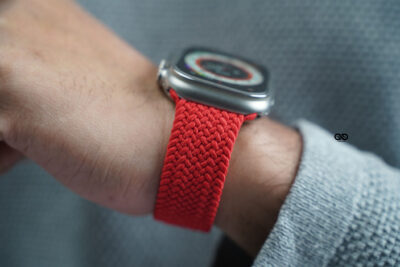 Red Braided Solo Loop For Apple Watch 49 (Series Ultra/Ultra 2/Ultra 3)