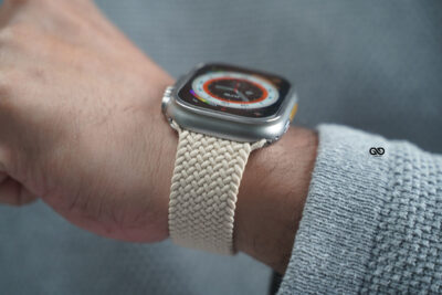 Beige Braided Solo Loop For Apple Watch 49 (Series Ultra/Ultra 2/Ultra 3)