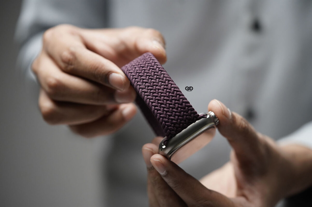 Dark Cherry Braided Solo Loop For Apple Watch 49 (Series Ultra/Ultra 2/Ultra 3)