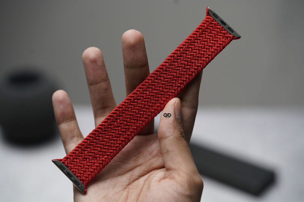 Red Braided Solo Loop For Apple Watch 49 (Series Ultra/Ultra 2/Ultra 3)