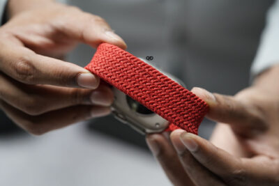 Red Braided Solo Loop For Apple Watch 49 (Series Ultra/Ultra 2/Ultra 3)