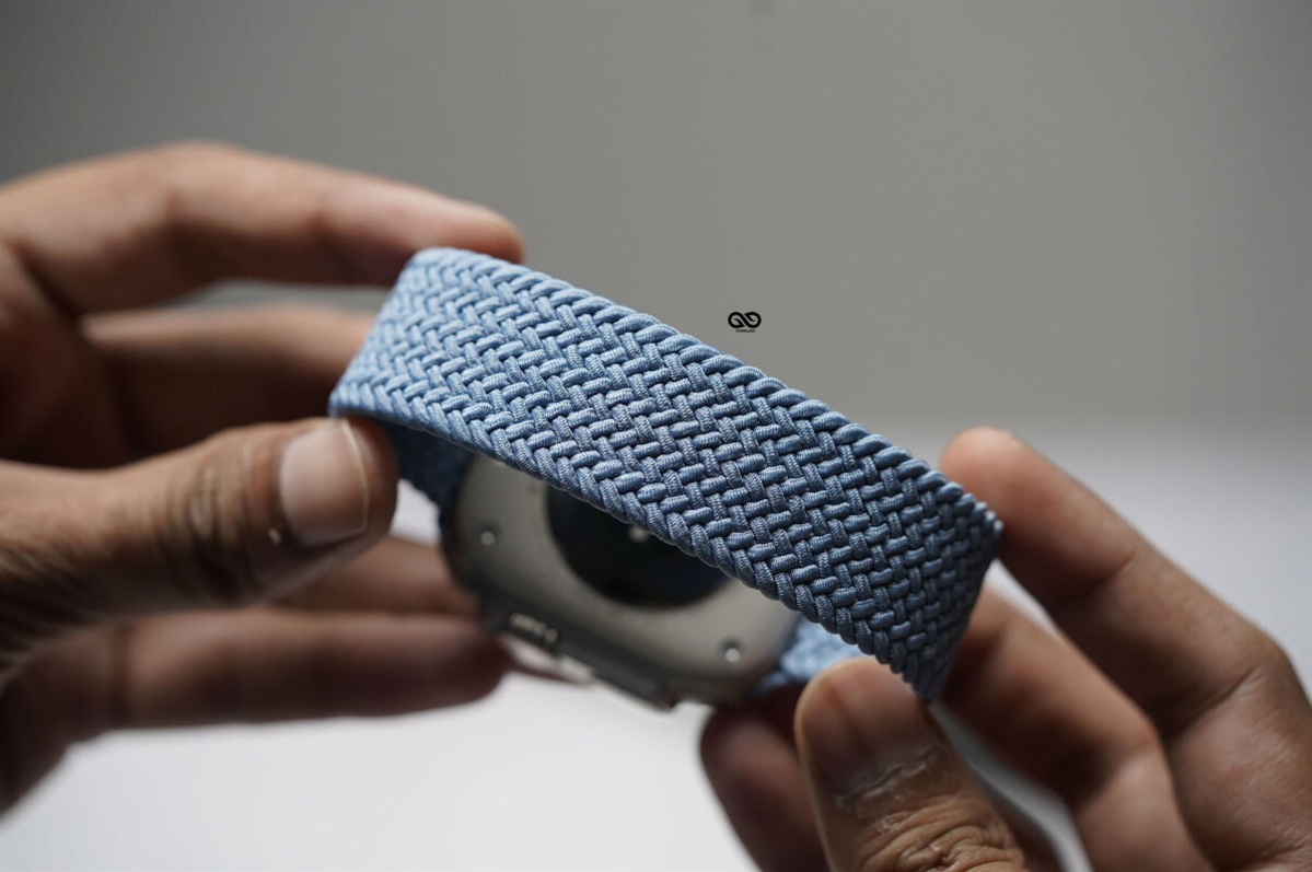 Sierra Blue Braided Solo Loop For Apple Watch 49 (Series Ultra/Ultra 2/Ultra 3)