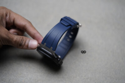 Atlantic Blue Fluoro Rubber Strap With Titanium Buckle For Apple Watch 49 MM Series Ultra/Ultra 2/ Ultra 3