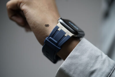 Atlantic Blue Fluoro Rubber Strap With Titanium Buckle For Apple Watch 44MM 45MM 46MM Series 4 5 6 7 8 9 10 11 (SE 2 3 Gen)