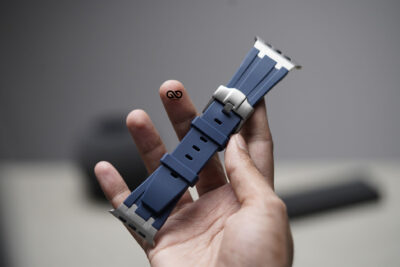 Atlantic Blue Fluoro Rubber Strap With Titanium Buckle For Apple Watch 49 MM Series Ultra/Ultra 2/ Ultra 3