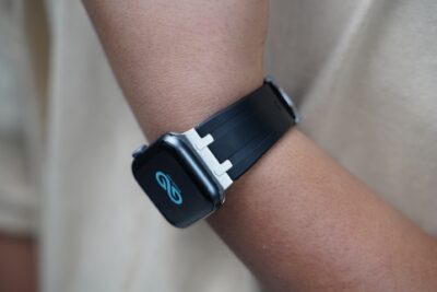 Black Fluoro Rubber Strap With Titanium Buckle For Apple Watch 44MM 45MM 46MM Series 4 5 6 7 8 9 10 11 (SE 2 3 Gen)