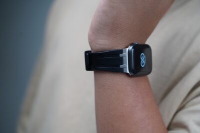 Black Fluoro Rubber Strap With Titanium Buckle For Apple Watch 44MM 45MM 46MM Series 4 5 6 7 8 9 10 11 (SE 2 3 Gen)