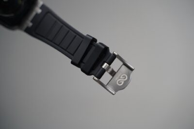 Black Fluoro Rubber Strap With Titanium Buckle For Apple Watch 44MM 45MM 46MM Series 4 5 6 7 8 9 10 11 (SE 2 3 Gen)