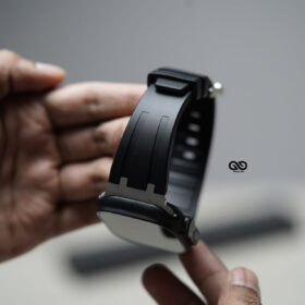 Black Fluoro Rubber Strap With Titanium Buckle For Apple Watch 49 MM (Series Ultra/Ultra 2/Ultra 3)