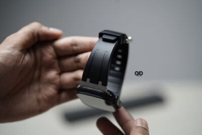 Black Fluoro Rubber Strap With Titanium Buckle For Apple Watch 49 MM (Series Ultra/Ultra 2/Ultra 3)