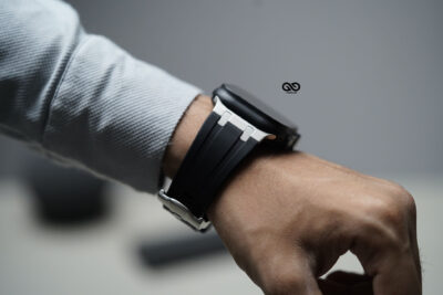 Black Fluoro Rubber Strap With Titanium Buckle For Apple Watch 49 MM (Series Ultra/Ultra 2/Ultra 3)