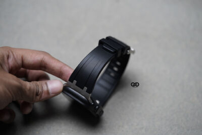 Black Fluoro Rubber Strap With Titanium Buckle For Apple Watch 49 MM (Series Ultra/Ultra 2/Ultra 3)