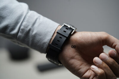 Black Fluoro Rubber Strap With Titanium Buckle For Apple Watch 49 MM (Series Ultra/Ultra 2/Ultra 3)