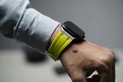 Electric Neon Fluoro Rubber Strap With Titanium Buckle For Apple Watch 49 MM (Series Ultra/Ultra 2/Ultra 3)