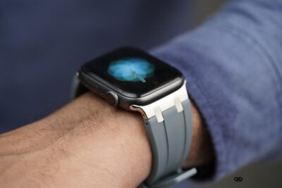 Lunar Grey Fluoro Rubber Strap With Titanium Buckle For Apple Watch 44MM 45MM 46MM Series 4 5 6 7 8 9 10 11 (SE 2 3 Gen)