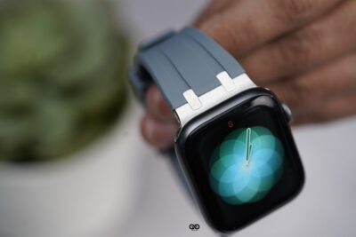 Lunar Grey Fluoro Rubber Strap With Titanium Buckle For Apple Watch 44MM 45MM 46MM Series 4 5 6 7 8 9 10 11 (SE 2 3 Gen)