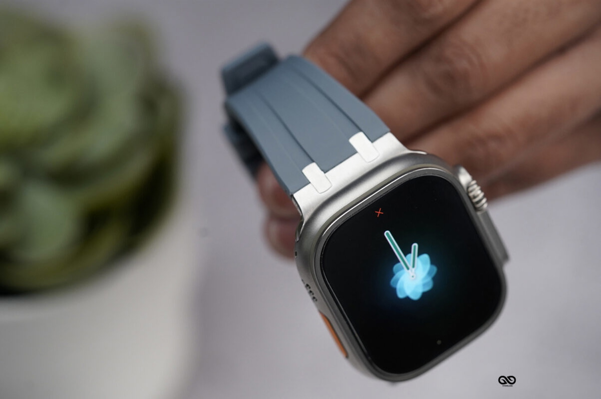 Lunar Grey Fluoro Rubber Strap With Titanium Buckle For Apple Watch 49 MM (Series Ultra/Ultra 2/Ultra 3)