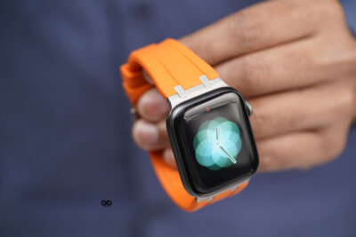 Ultra Orange Fluoro Rubber Strap With Titanium Buckle For Apple Watch 44MM 45MM 46MM Series 4 5 6 7 8 9 10 11 (SE 2 3 Gen)