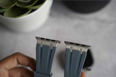 Lunar Grey Fluoro Rubber Strap With Titanium Buckle For Apple Watch 44MM 45MM 46MM Series 4 5 6 7 8 9 10 11 (SE 2 3 Gen)