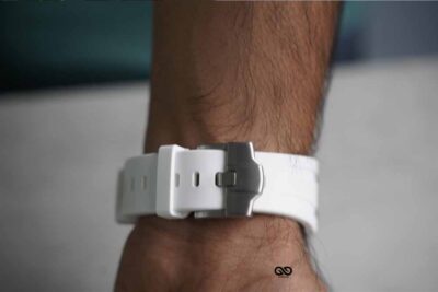 White Fluoro Rubber Strap With Titanium Buckle For Apple Watch 44MM 45MM 46MM Series 4 5 6 7 8 9 10 11 (SE 2 3 Gen)