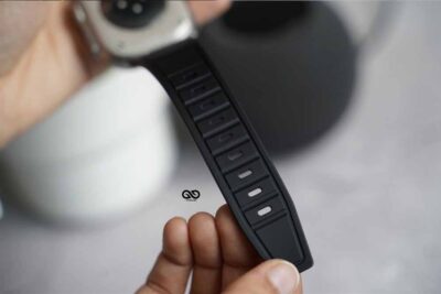 Black Fluoro Rubber Strap With Titanium Buckle For Apple Watch 49 MM (Series Ultra/Ultra 2/Ultra 3)