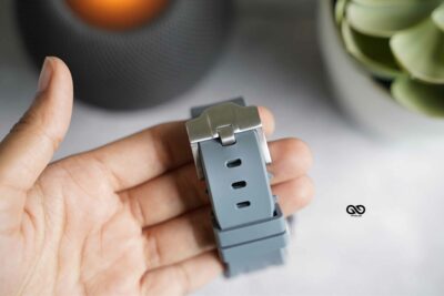 Lunar Grey Fluoro Rubber Strap With Titanium Buckle For Apple Watch 44MM 45MM 46MM Series 4 5 6 7 8 9 10 11 (SE 2 3 Gen)