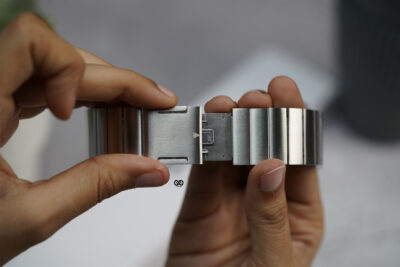 Silver Titanium Matte Finish Detachable Link Strap With Magnetic Closure Apple Watch 44MM 45MM 46MM Series 4 5 6 7 8 9 10 11 (SE 2 3 Gen)