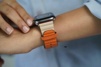 Two Coloured Faux Leather Strap with buckle Apple Watch 44MM 45MM 46MM Series 4 5 6 7 8 9 10 11 (SE 2 3 Gen)