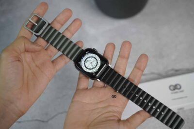 Black Olive Two Coloured Faux Leather Strap with buckle Apple Watch 42MM 41MM 40MM Series 4 5 6 7 8 9 10 11 SE SE 2 Gen