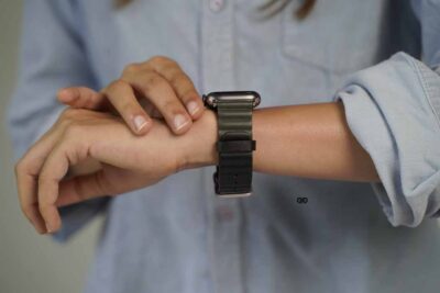 Black Olive Two Coloured Faux Leather Strap with buckle Apple Watch 42MM 41MM 40MM Series 4 5 6 7 8 9 10 11 SE SE 2 Gen