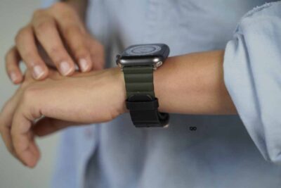 Black Olive Two Coloured Faux Leather Strap with buckle Apple Watch 42MM 41MM 40MM Series 4 5 6 7 8 9 10 11 SE SE 2 Gen