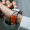 Two Coloured Faux Leather Strap with buckle For Apple Watch 49 Series Ultra1 2 3 4